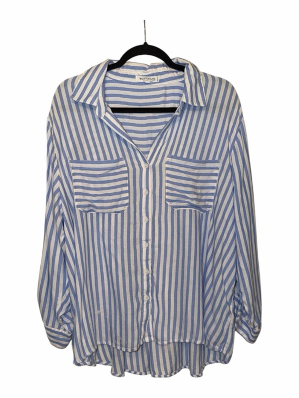 Workshop Republic Clothing Blue and White Striped Shirt *imperfect